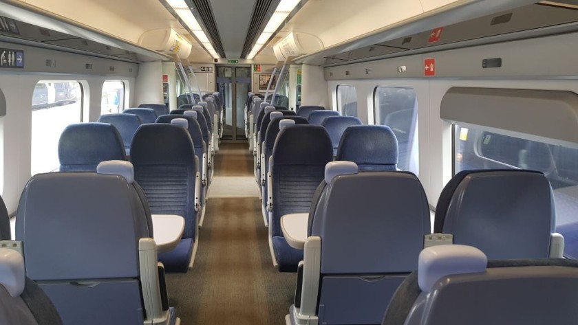 The smart seating saloon on Javelin train, only Standard Class is available