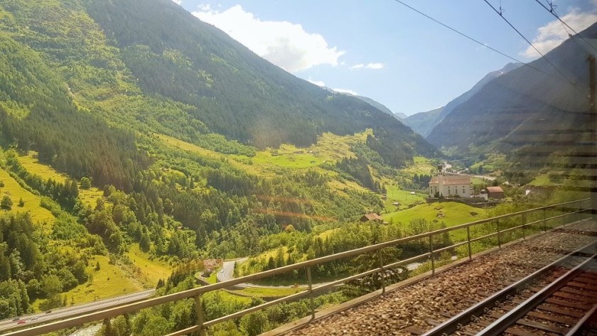 On the north side of the older Gotthard tunnel approaching the Wassen spirals