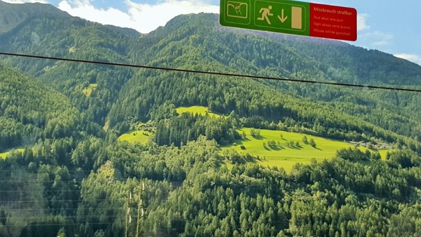 heading towards Brennero on a train to Italy from Innsbruck