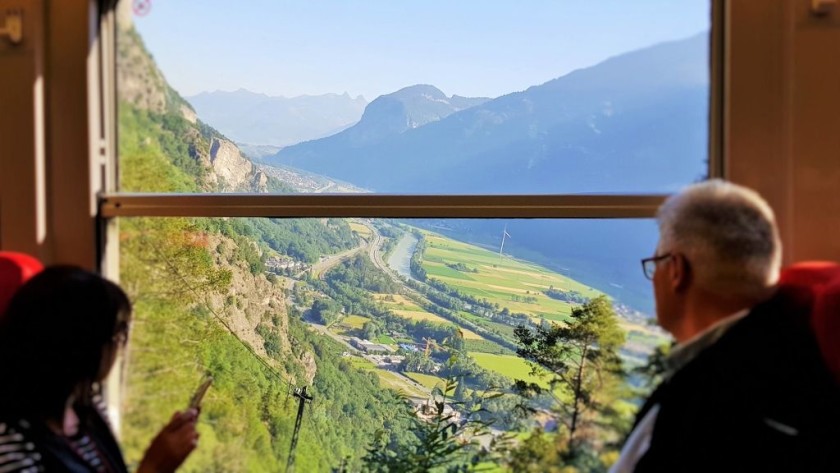 Travelling on the Mont Blanc Express route from Switzerland to France