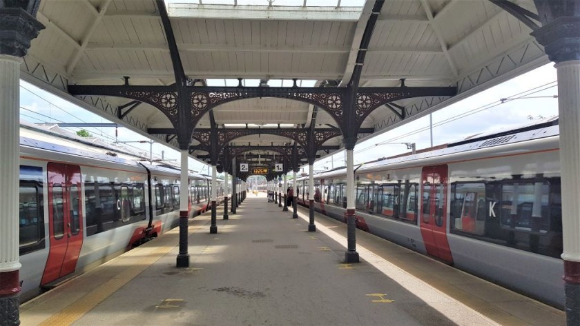 Elegant canopies on the platforms offer protection from the weather