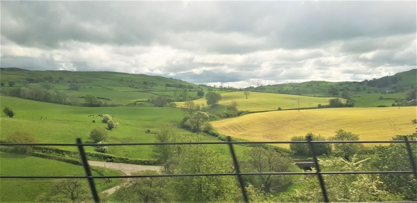 Looking towards the Yorkshire Dales on the train journey between Lancaster and Glasgow