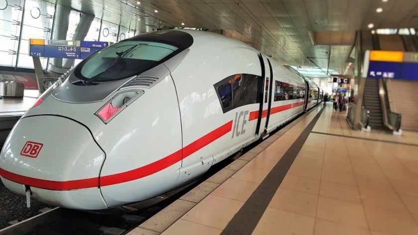 An ICE train on the Frankfurt to Paris route