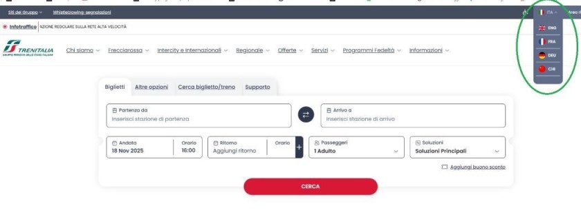 How to book tickets on the Trenitalia website