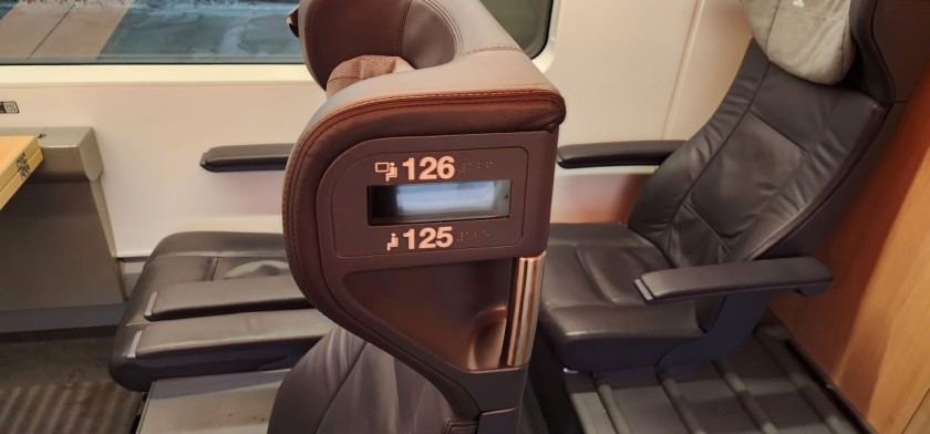 1st class seats on an ICE train