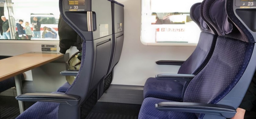 Second class seating on an ICE 4 train