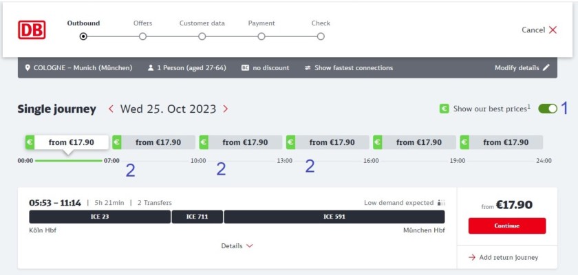 Using the Best Fare Finder tool