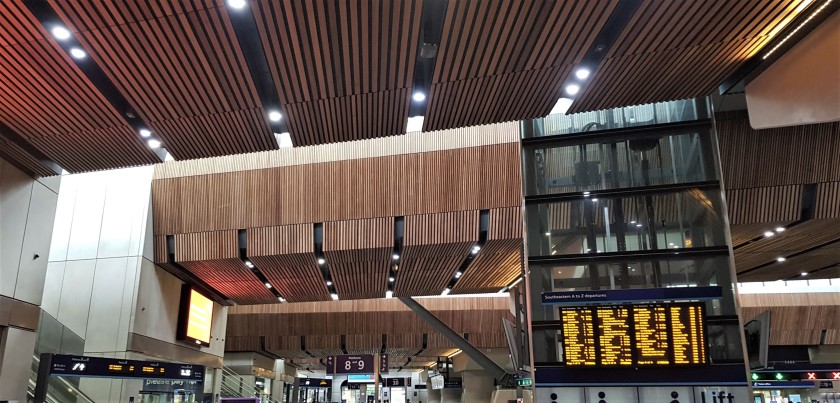 This lower level departure board lists the destinations used by Southeastern trains