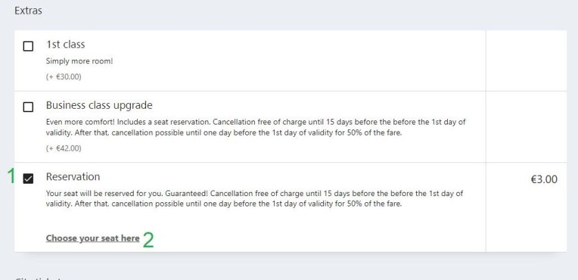 Adding seat reservations when booking tickets with OBB
