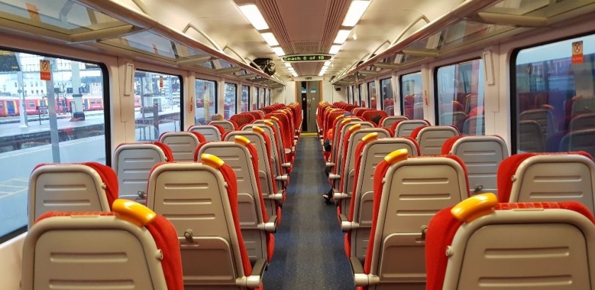 These trains have bright interiors thanks to the large windows