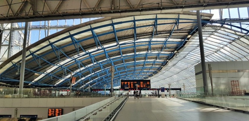 This bridge links the concourse to platforms 20 - 24