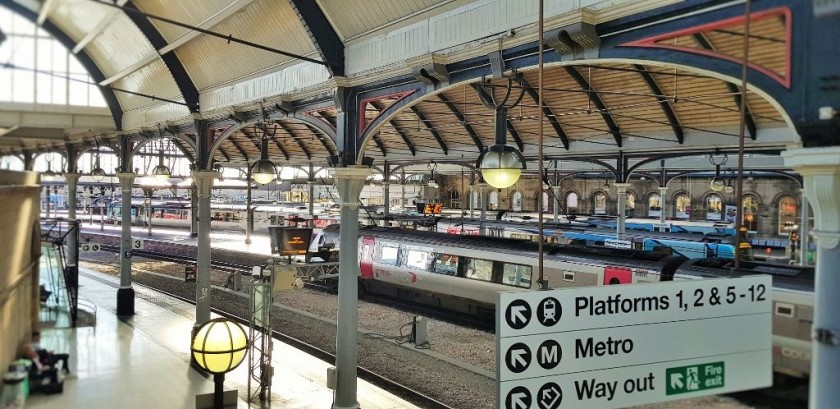 The signage at Newcastle station helps make sense of the space