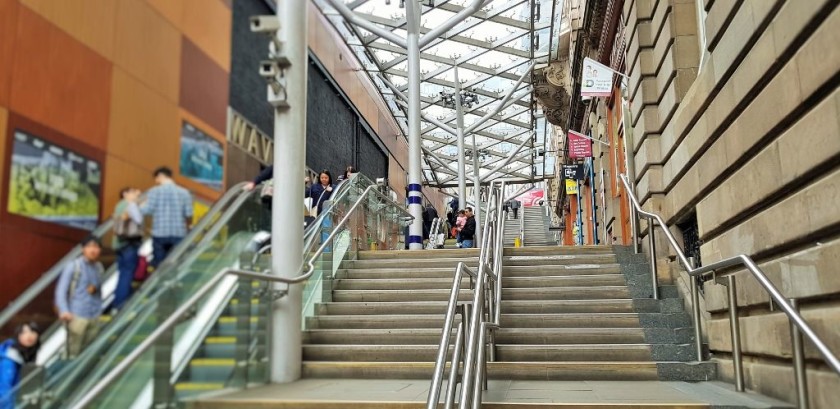 The Waverley Steps (and escalators) that lead up to Princess St from this mezzanine level