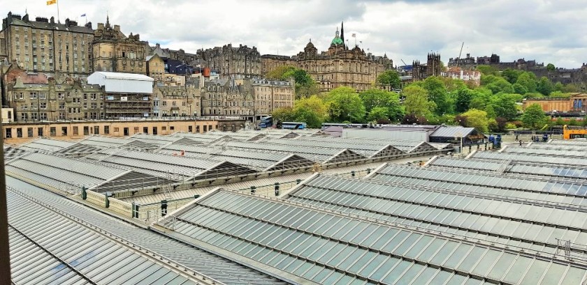 The roof of the station looking towards the old town on the other side of the 'valley'