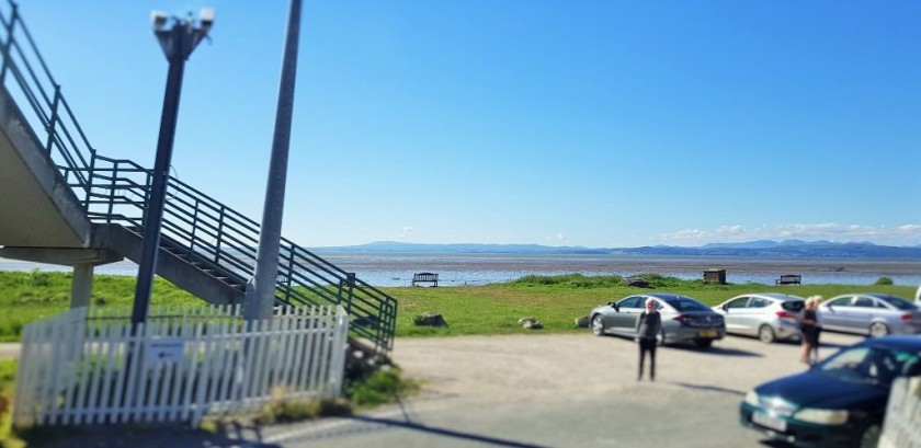 The fleeting glimpse of Morecambe Bay from the left