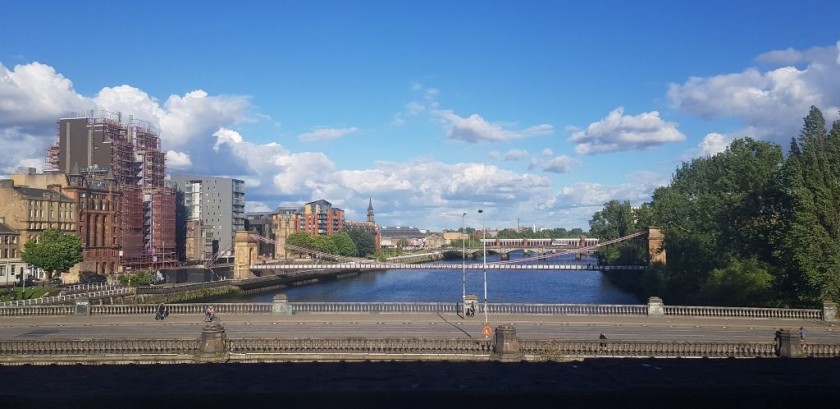 The journey has a dramatic beginning over the River Clyde