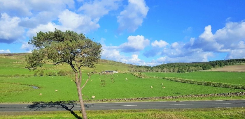 Approaching the Scottish Uplands south of Carstairs