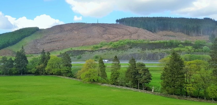 Passing through the Scottish Uplands north of Lockerbie