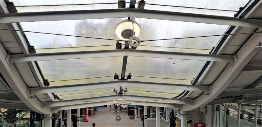 The roof over the stairs at the Market St entrance which lead to the bridge across the station