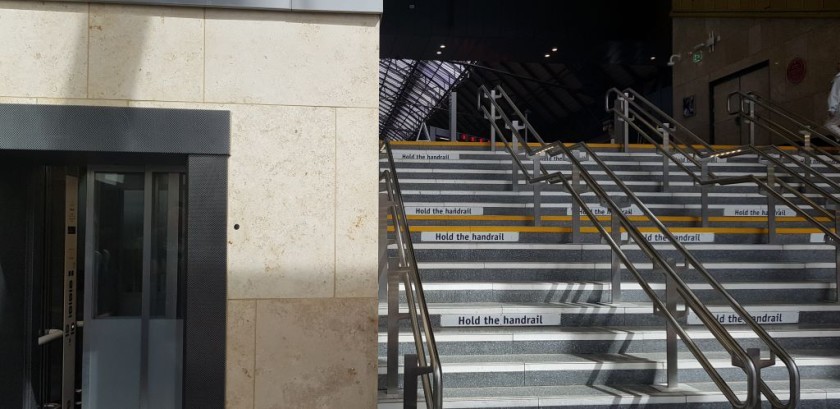 Entering Queen Street station from the entrance on George Square
