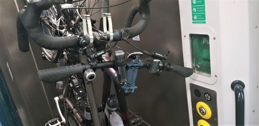 The bike rack on an Inter7City train