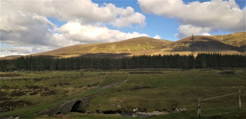 Travelling on Scotland's highest railway near Kingussie