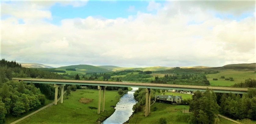 Travelling over the River Findhorn north of Carrbridge