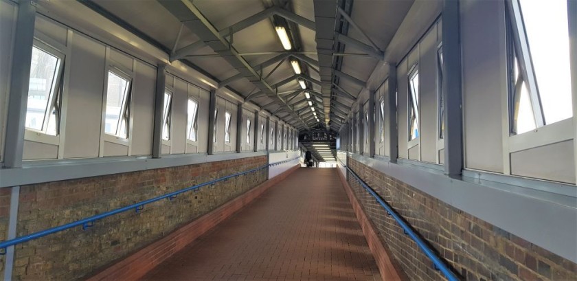 The steep slope which leads up from the platforms at Waterloo (East)