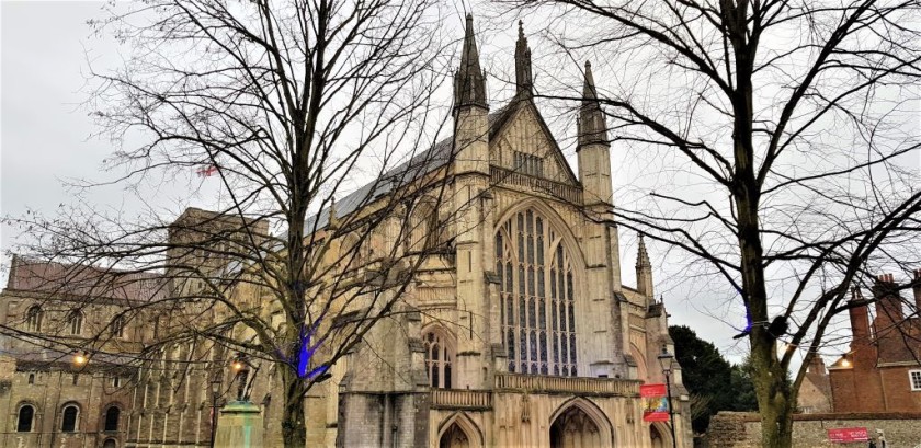 Winchester cathedral is a Crown filming location which can be easily accessed by train