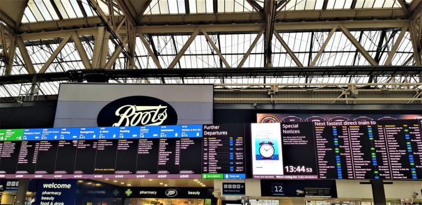 The new departure board at London Waterloo