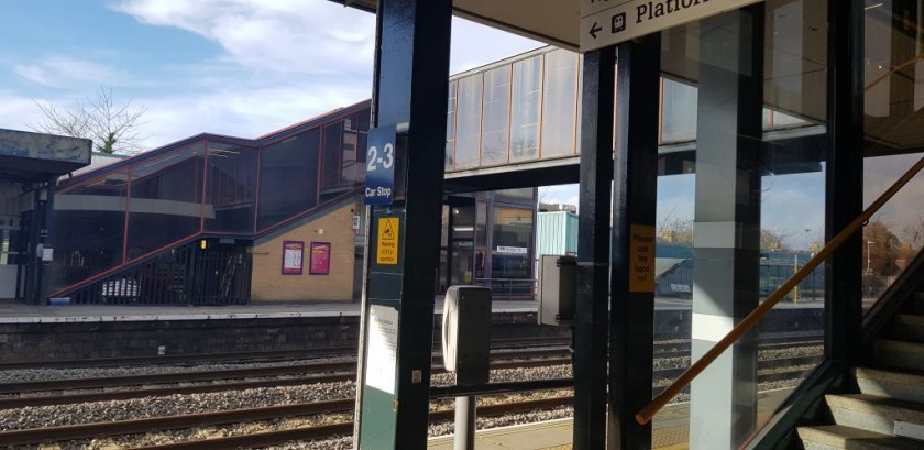 Walk behind these stairs on platform 3 to access the lift