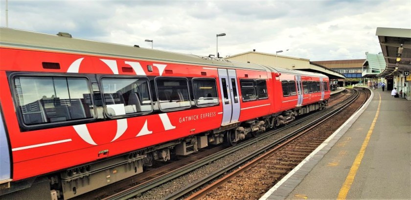 A Gatwick Express train heads to the airport