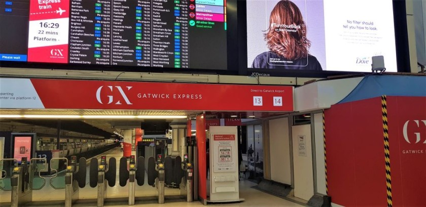 Boarding the Gatwick Express at Victoria