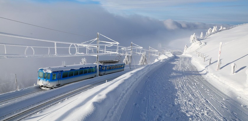 Ascend Mt Rigi when it is a snow-capped peak