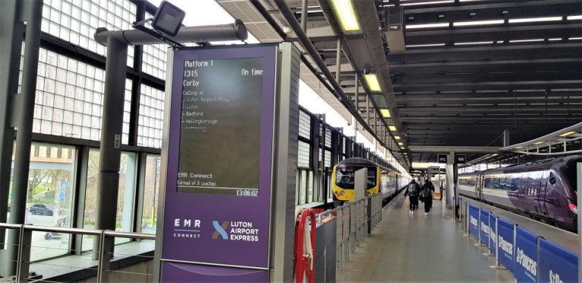 Boarding the Luton Airport Express at St Pancras