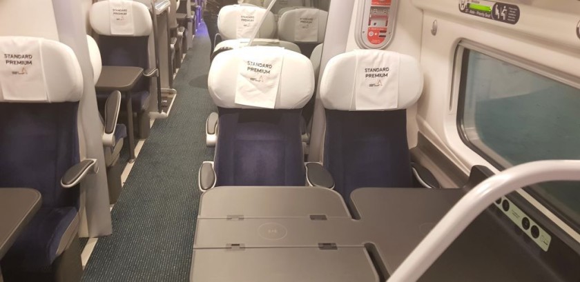 Seats in Standard Premier are arranged 1 + 2 across the aisle