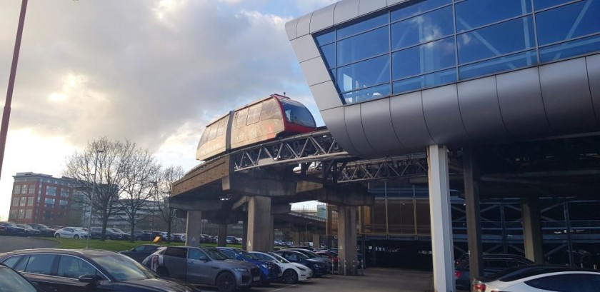 The shuttle which links Birmingham International station to the airport