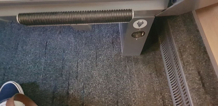 The power sockets on an AP train