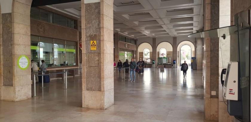 The main entrance hall at Santa Apolonia station in Lisbon