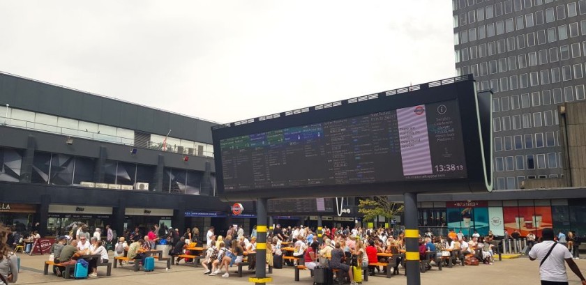 The open air plaza in front of Euston station