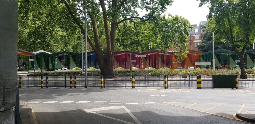 The temporary taxi rank at Euston station