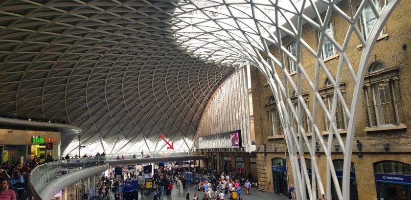 The bridge from the upper concourse at King's Cross to the trains