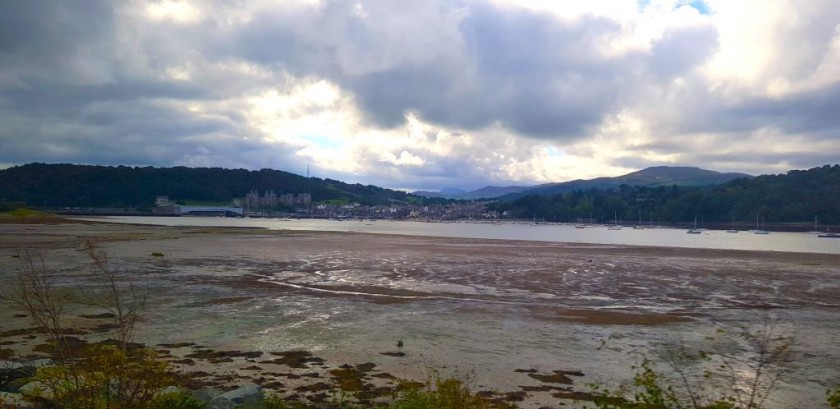 The view from the train before it arrives in Llandudno