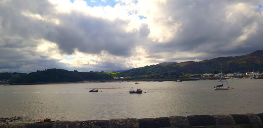 The view from the train before it arrives in Llandudno