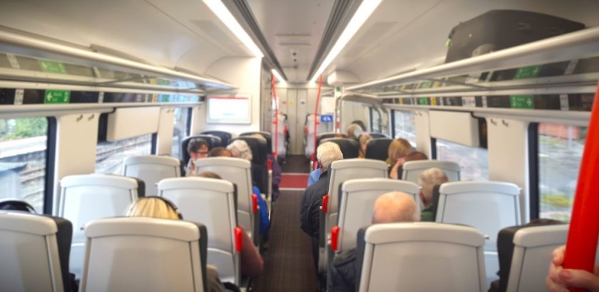 Riding on a Class 197 train operated by Transport For Wales