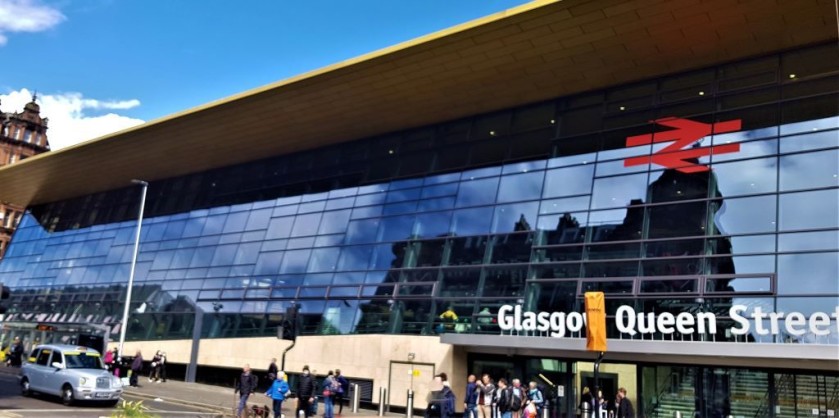 The entrance to Glasgow Queen Street by George Square