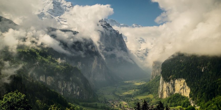 Looking down the Lauterbrunnen Valley