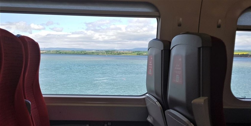 Arriving in Montrose with its Basin harbour  on the left