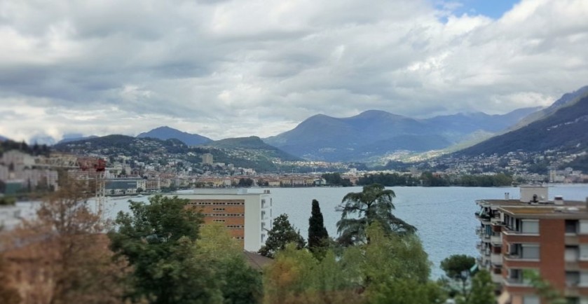 The view over Lugano from the right hand side of the train