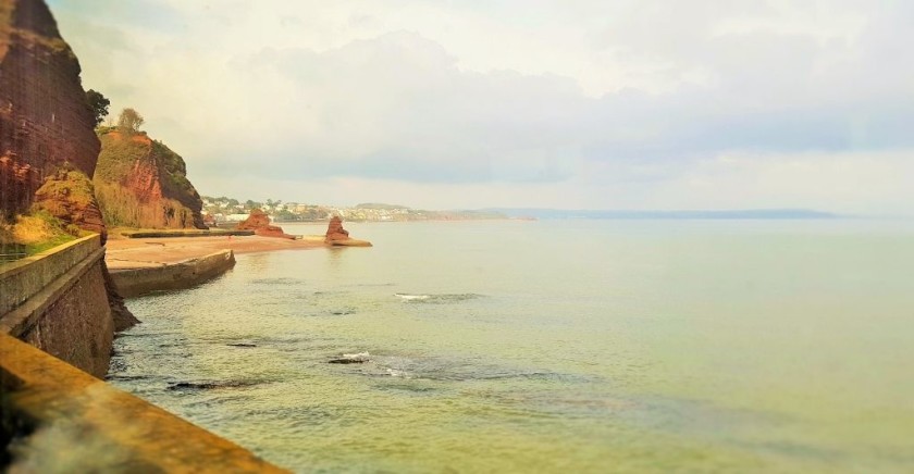 Travelling by the shore between Dawlish and Teignmouth